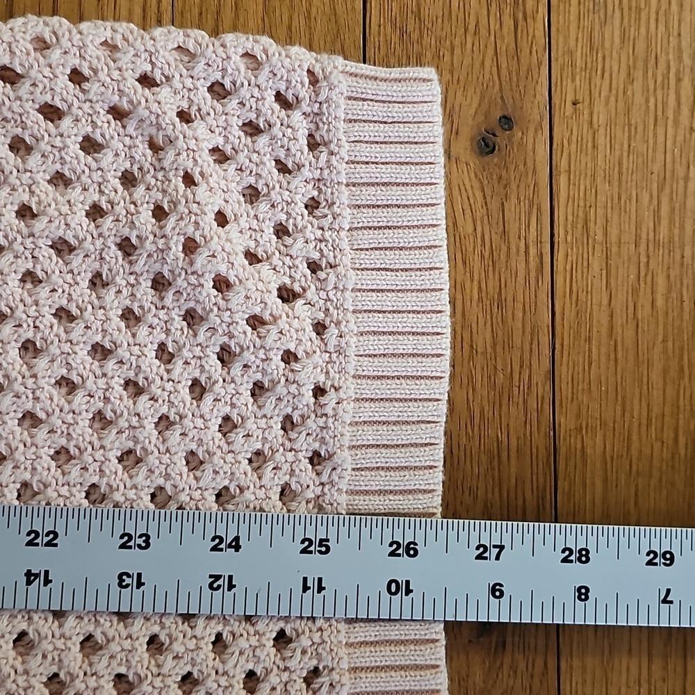 Ann Taylor LOFT Soft Pink Cotton Crochet Long Sleeves Sweater Size XL - Picture 5 of 7